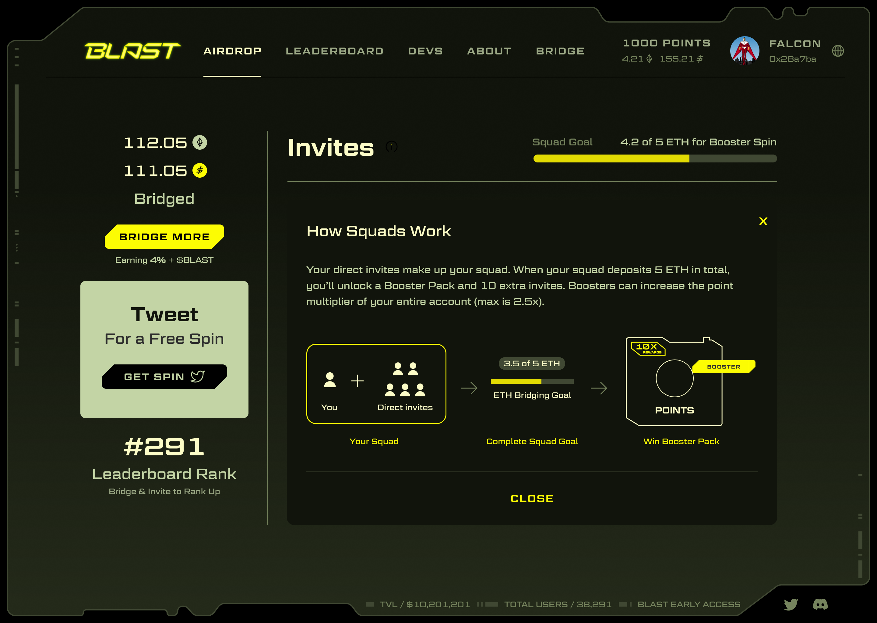 Blast invites and referrals dashboard