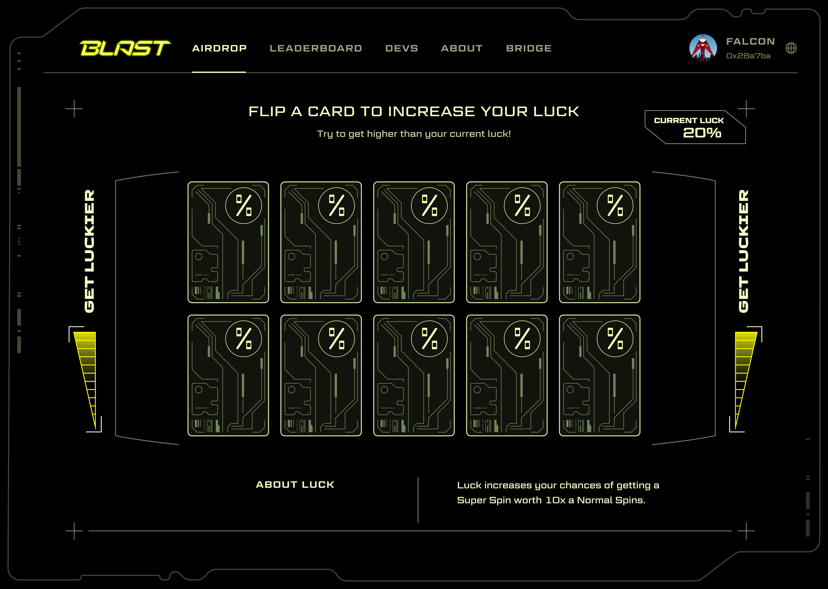 Blast Luckbox card flip game