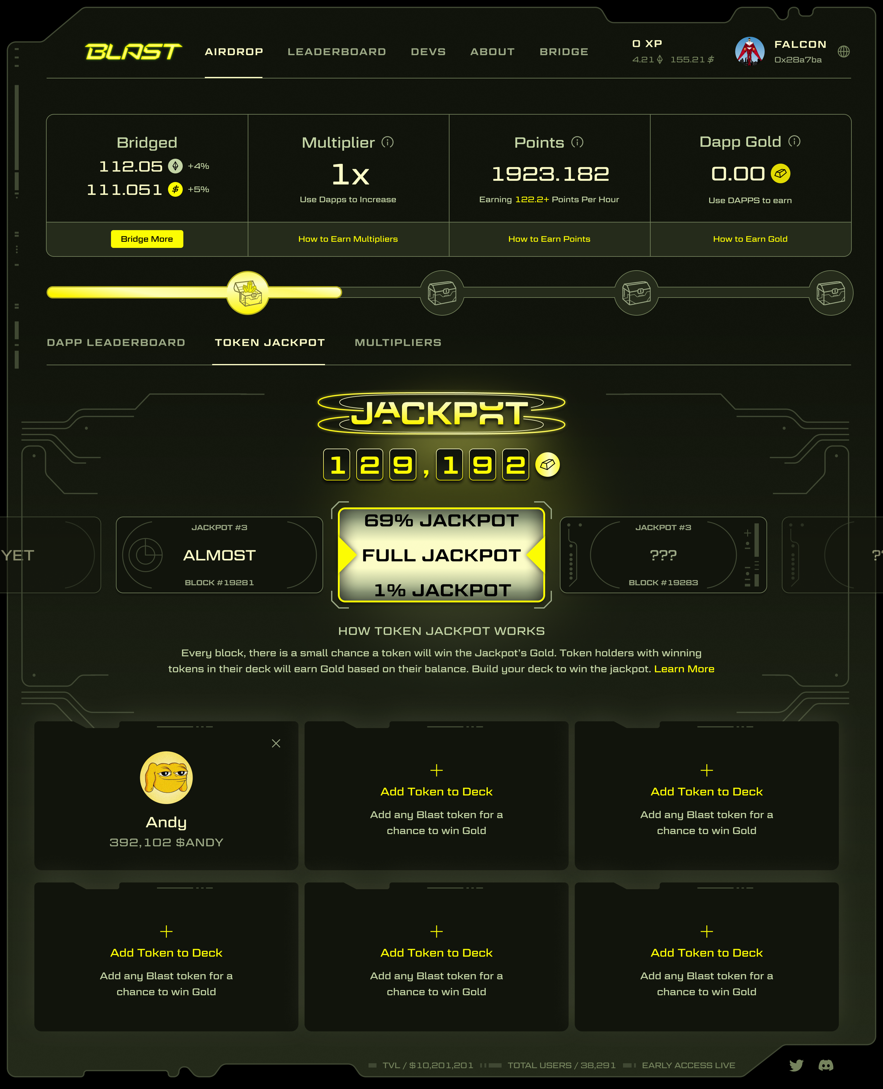 Blast full Gold distribution view