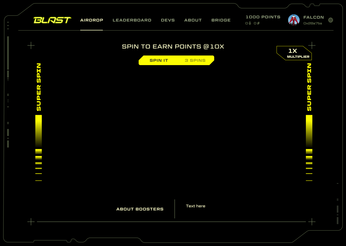 Blast spin to earn at 10x with three banked spins