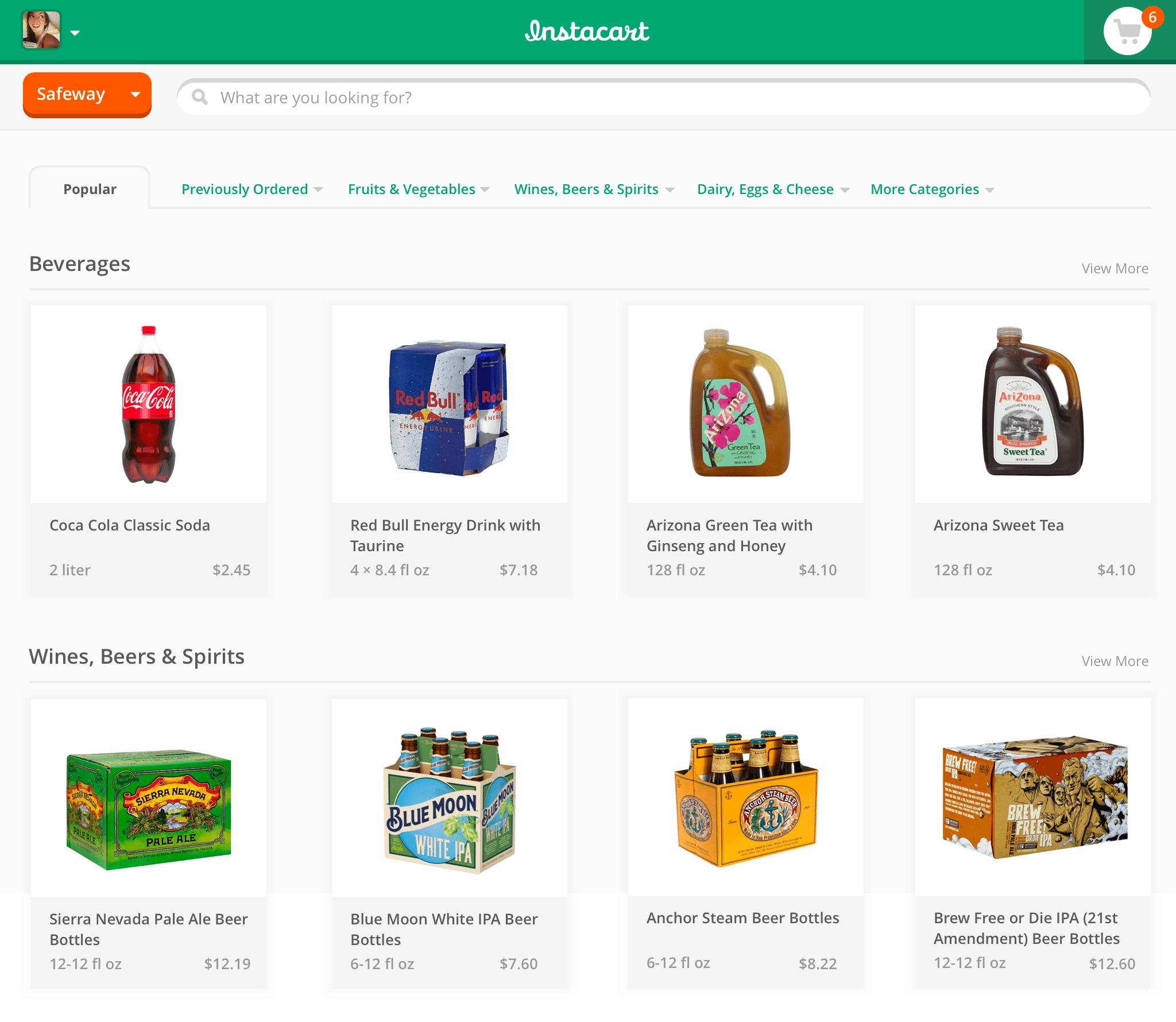 Instacart shopping cart redesign