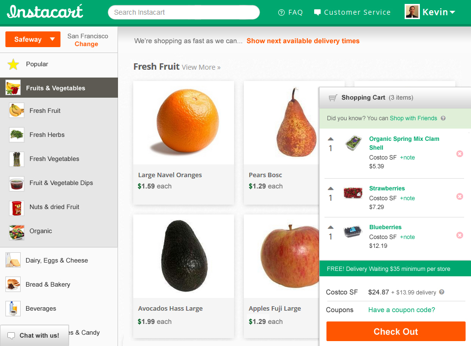 Original Instacart design