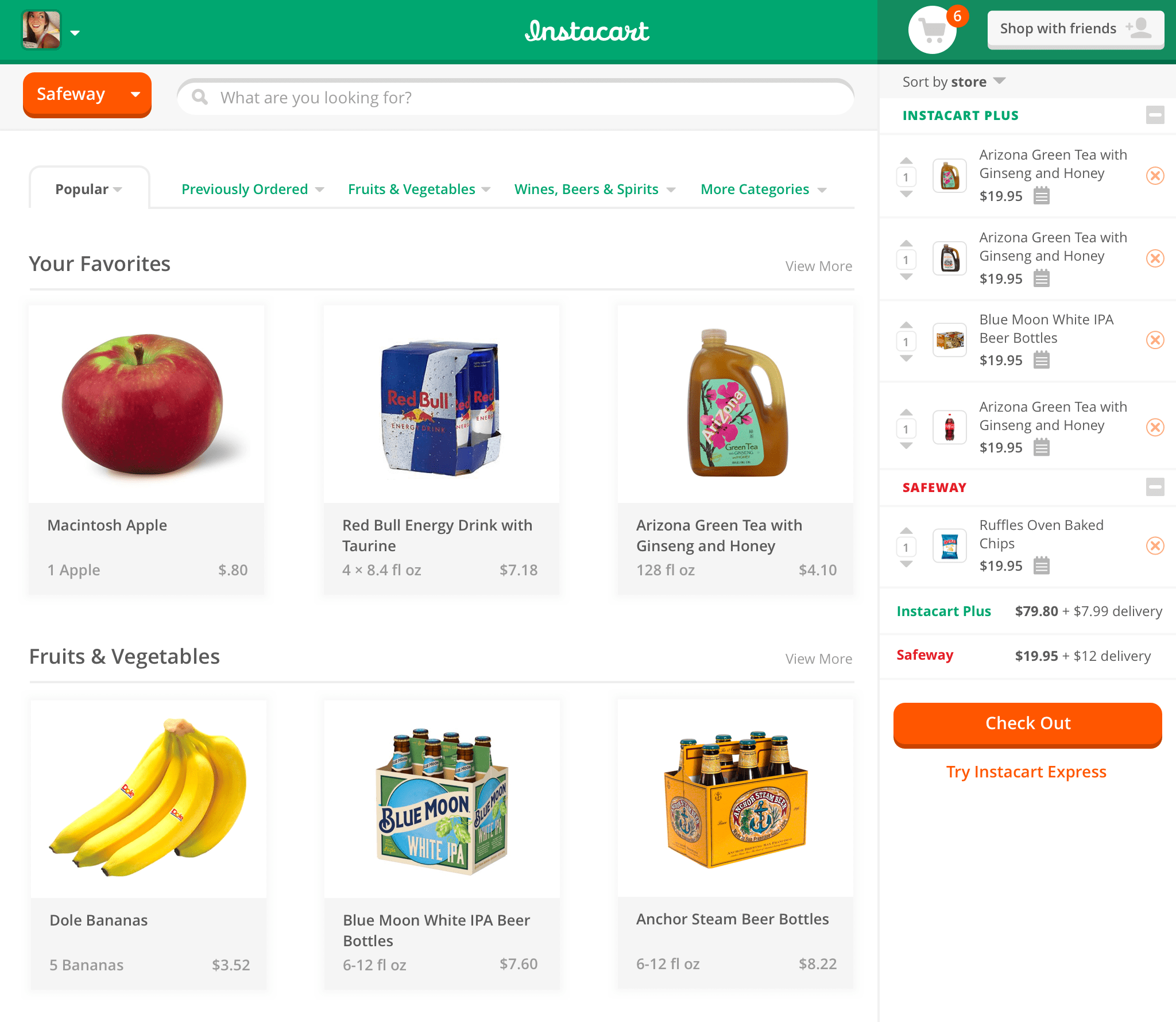 Instacart shopping cart redesign